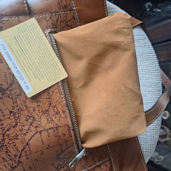 Patricia Nash Bolsena Leather Shoulder Bag In Riot Rust Signature Print NWT